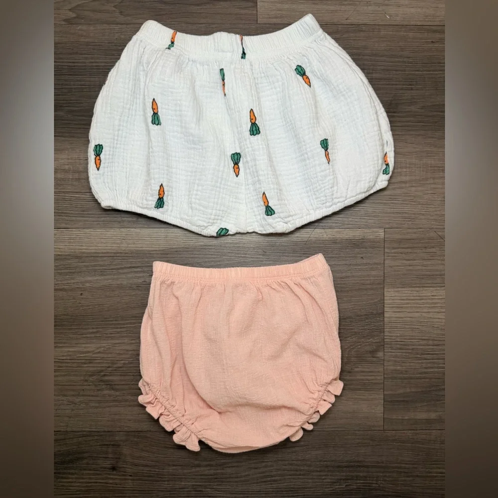 Adorable White and Pink Baby Bloomers